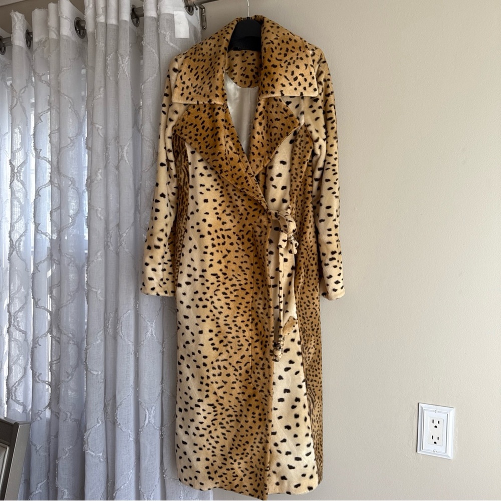 Leopard Print Faux Fur Coat